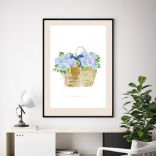 Blue Hydrangea in Basket