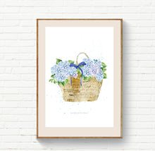 Blue Hydrangea in Basket