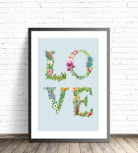 LOVE Florals (blue)