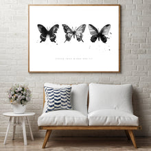 3 Butterflies Monochrome Landscape