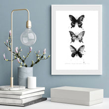 3 Butterflies Monochrome Portrait