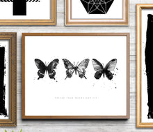 3 Butterflies Monochrome Landscape