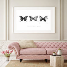 3 Butterflies Monochrome Landscape