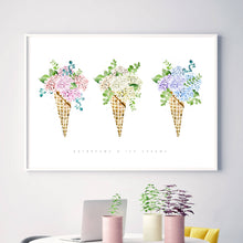 Pastel Flowers in 3 Cones