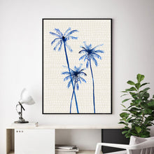 Three Blue Palm Trees
