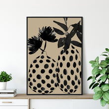 2 Black Spotty Vases