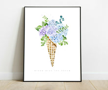 Blue Hydrangeas in Cone