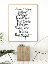 Champagne List Handwritten