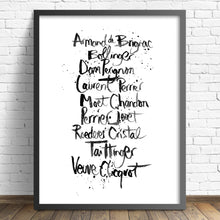 Champagne List Handwritten