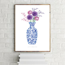 Blue Chintz Vase (tall)