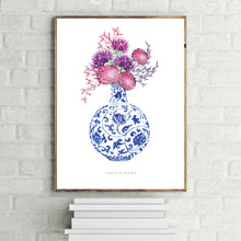 Blue Chintz Vase (round)