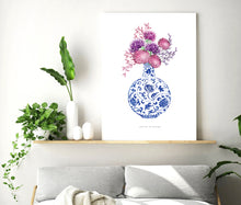 Blue Chintz Vase (round)