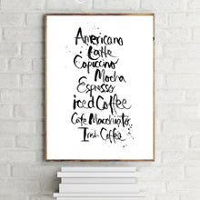 Coffee List Handwritten