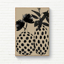 2 Black Spotty Vases