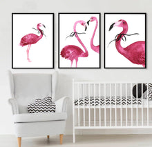 Flamingo couple with bow