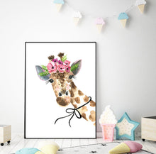 Giraffe with Flower Crown