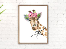 Giraffe with Flower Crown