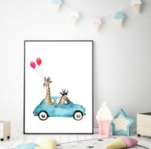 Giraffes in a Car