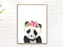 Baby Panda with Flower Crown