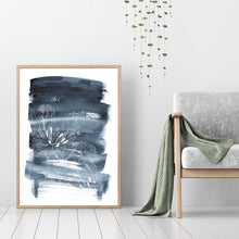 Petrol Blue Floral Abstract