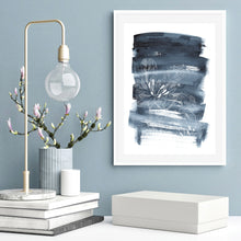 Petrol Blue Floral Abstract