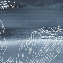 Petrol Blue Floral Abstract