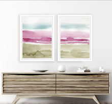 Abstract Pink Beach  - Set of Two