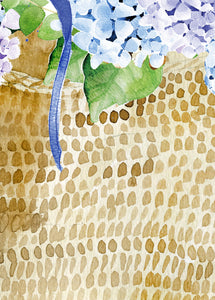 Blue Hydrangea in Basket
