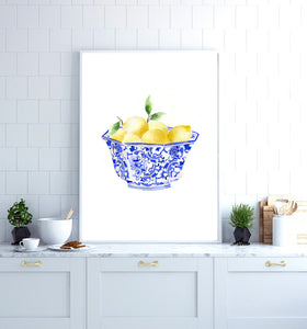 Lemons in Chinoiserie Bowl