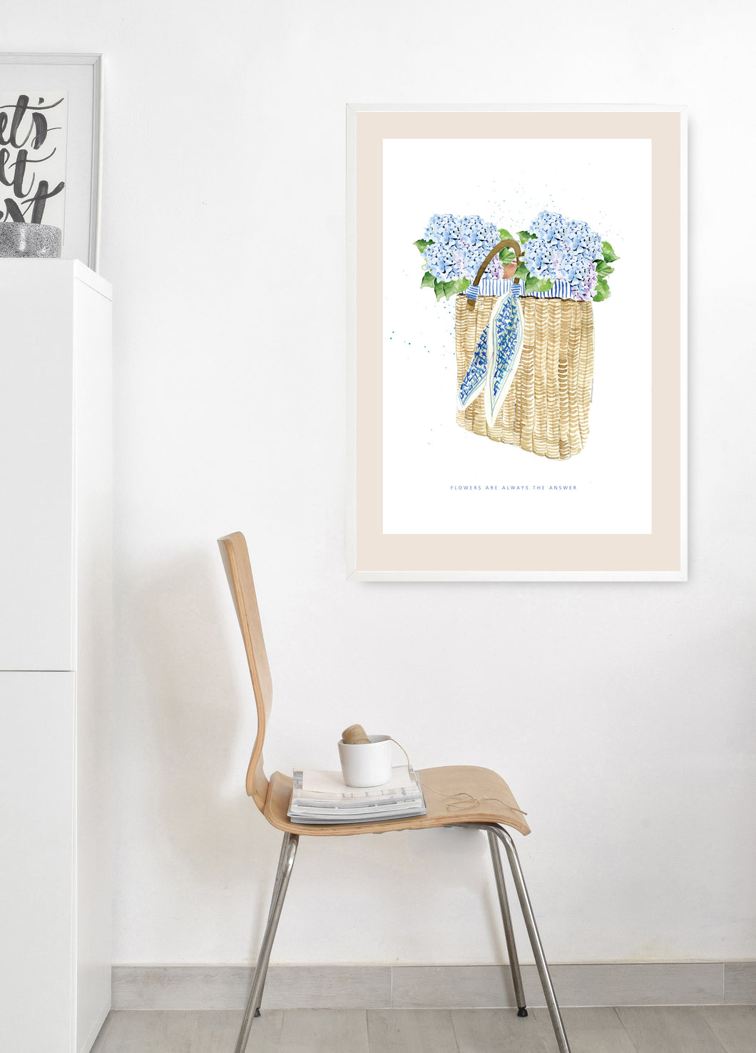 Blue Hydrangea in Tote Basket