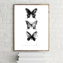 3 Butterflies Monochrome Portrait