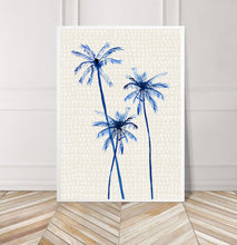 Three Blue Palm Trees
