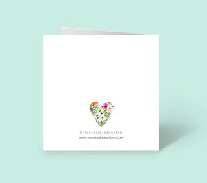 Blue floral cone (Individual Card)