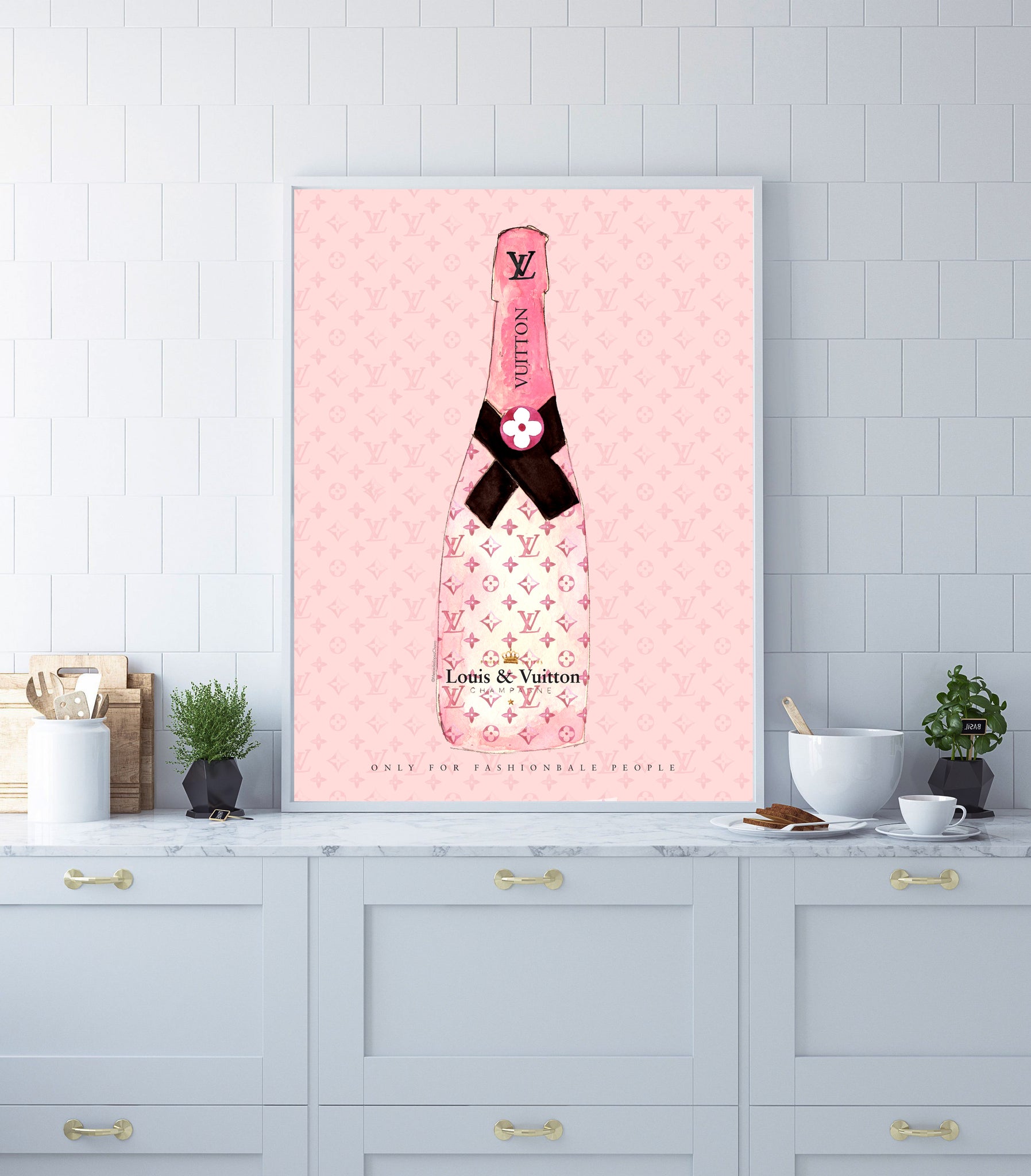 pink louis vuitton wall stickers