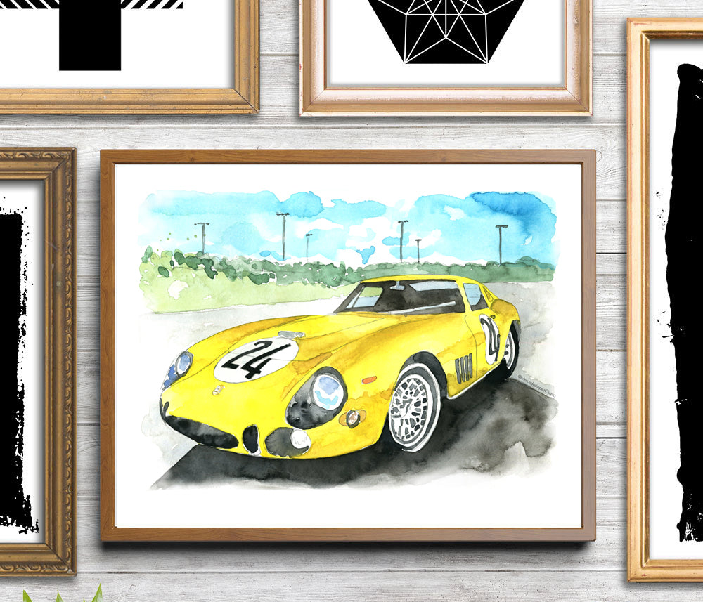 Yellow Vintage Ferrari