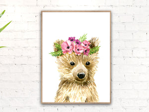 Baby Bear with Flower Crown