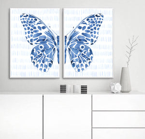 Blue Butterfly Split - Set of Two