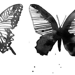 3 Butterflies Monochrome Landscape