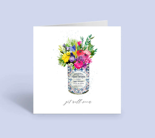 Summer florals in vintage can (Individual Card)