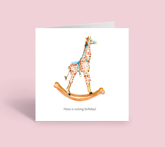 Birthday rocking giraffe (Individual Card)