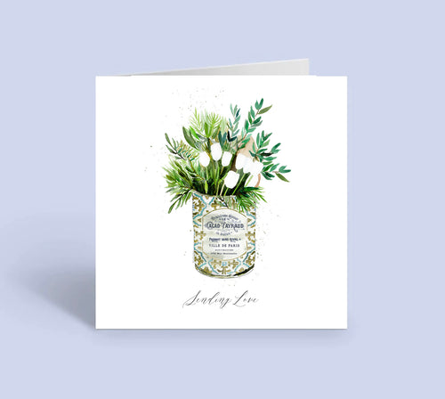 Sending love floral vintage can (Individual Card)
