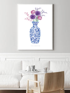 Blue Chintz Vase (tall)