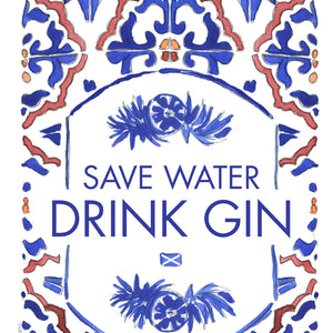 Coaster Save Water Drink Gin