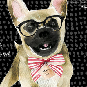 Dogue Frenchie with glasses (Black)