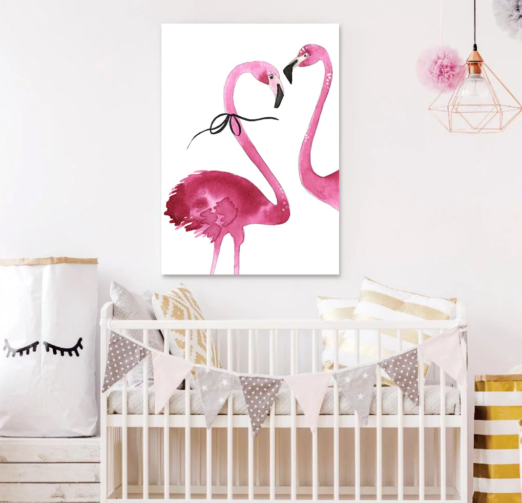 Flamingo Couple with Bow (Cropped)