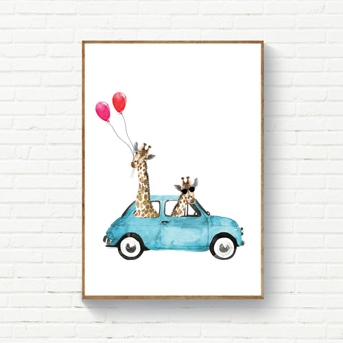 Giraffes in a Car
