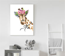 Giraffe with Flower Crown