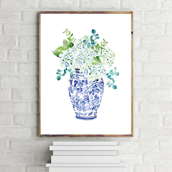 Hydrangeas In Ginger Jar 1
