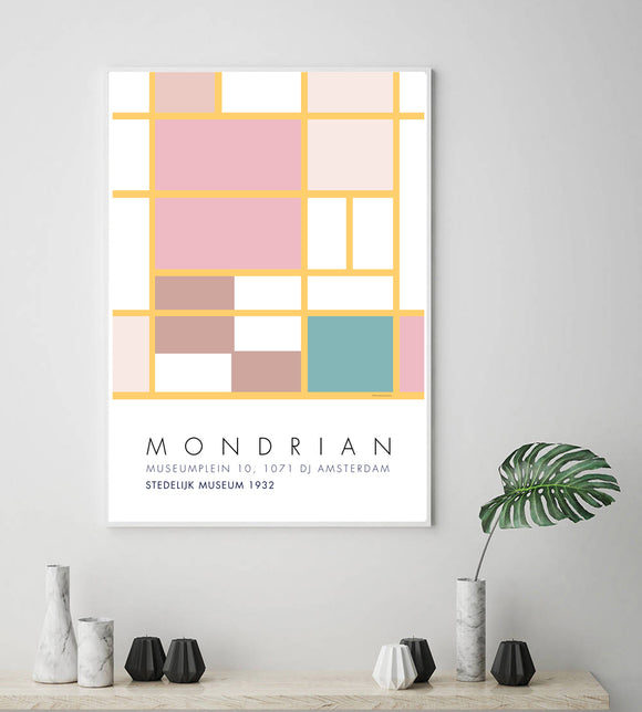 Mondrian Pink & Cream 1