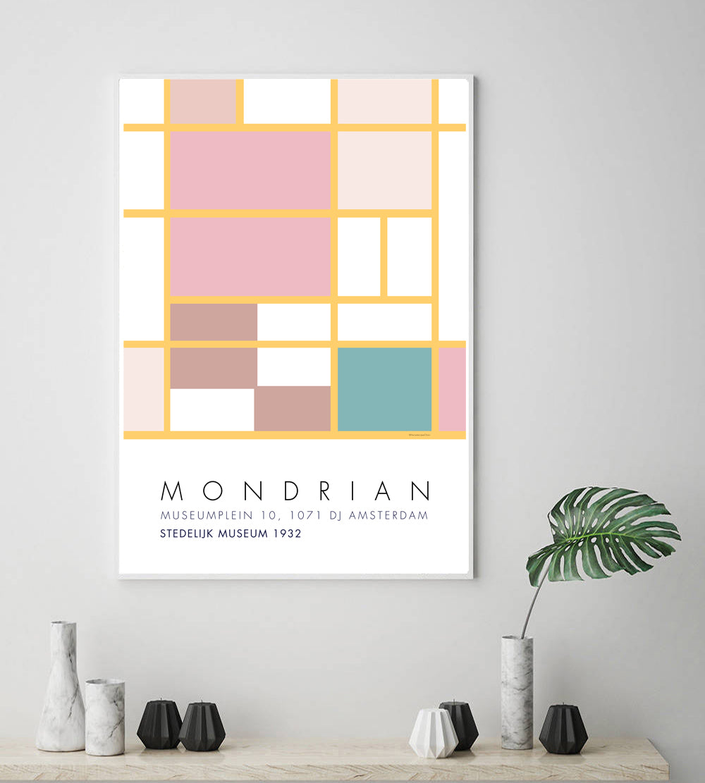 Mondrian Pink & Cream 2